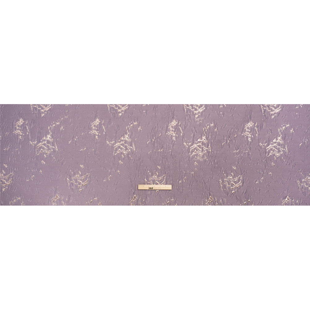 Metallic Rose Gold and Purple Crackled Abstract Luxury Brocade - Drape