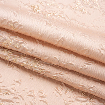 Metallic Gold and Pink Crackled Abstract Luxury Brocade Full