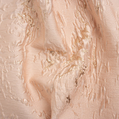 Metallic Gold and Pink Crackled Abstract Luxury Brocade