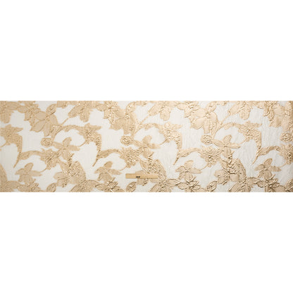 Metallic Gold and Gilded Beige Floating Flowers Luxury Burnout Brocade - Drape