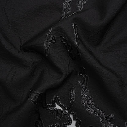Metallic Black Abstract Embers Luxury Burnout Brocade