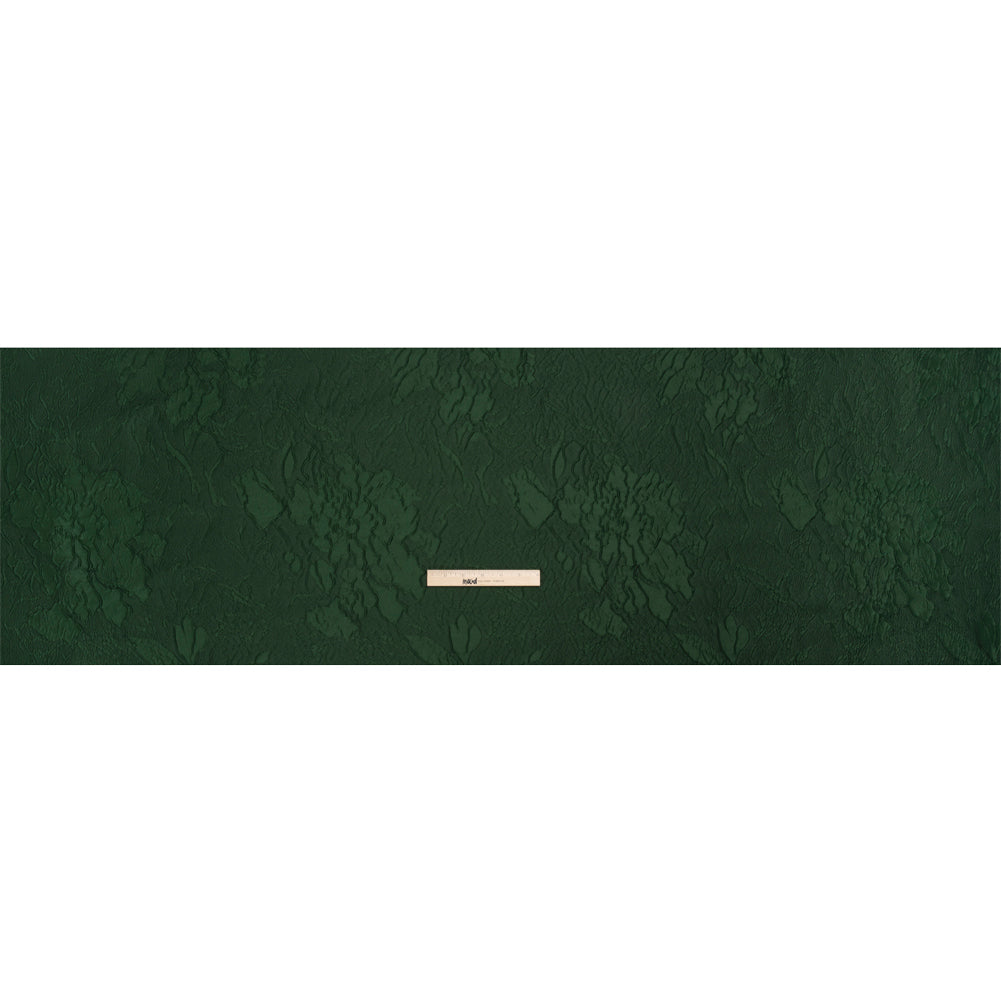 Luminous Hunter Green Crinkled Luxury Brocade