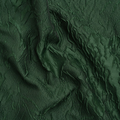 Luminous Hunter Green Crinkled Luxury Brocade