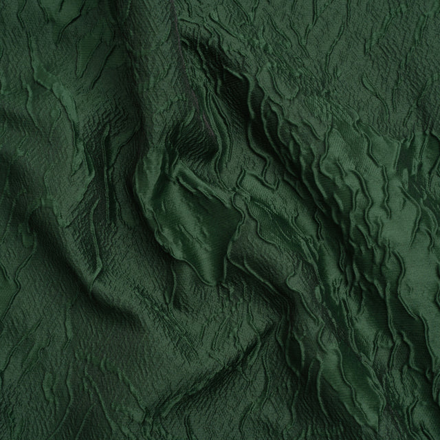 Luminous Hunter Green Crinkled Luxury Brocade