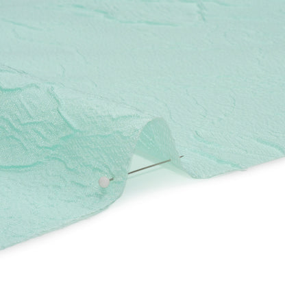 Luminous Aqua Crinkled Luxury Brocade Folded