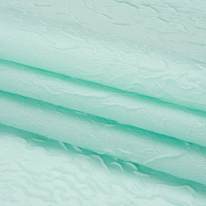 Luminous Aqua Crinkled Luxury Brocade Full