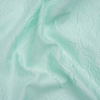 Luminous Aqua Crinkled Luxury Brocade