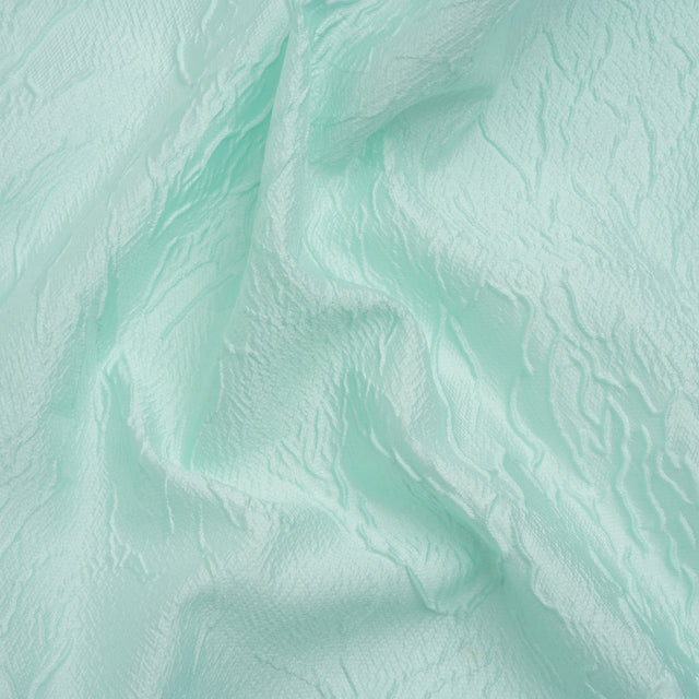 Luminous Aqua Crinkled Luxury Brocade