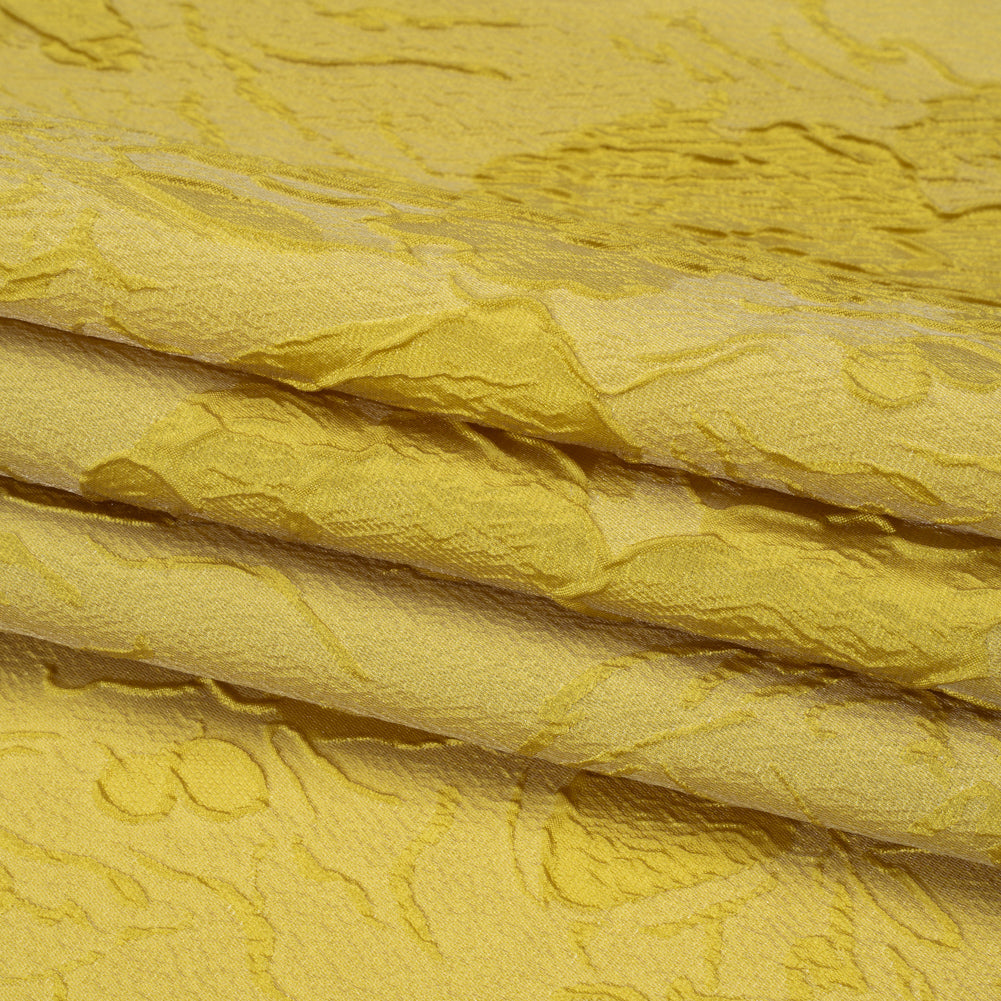 Luminous Citron Crinkled Luxury Brocade - Full