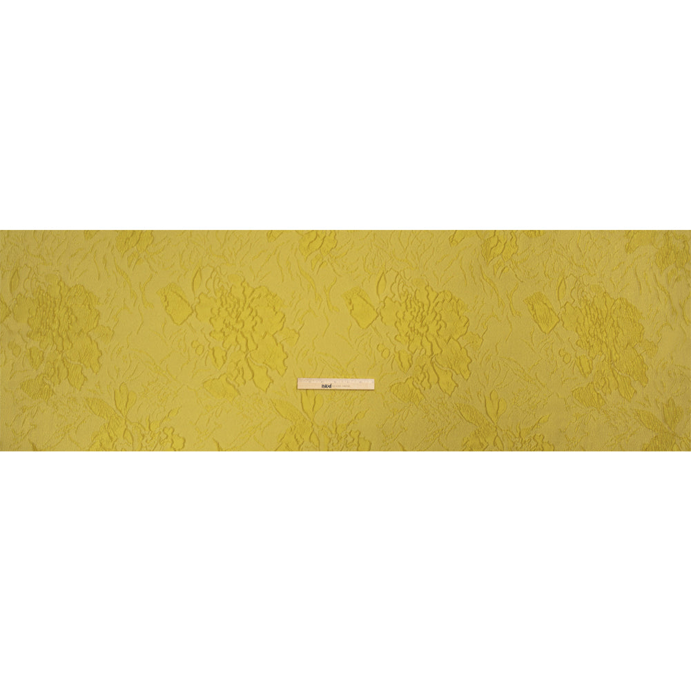Luminous Citron Crinkled Luxury Brocade - Drape