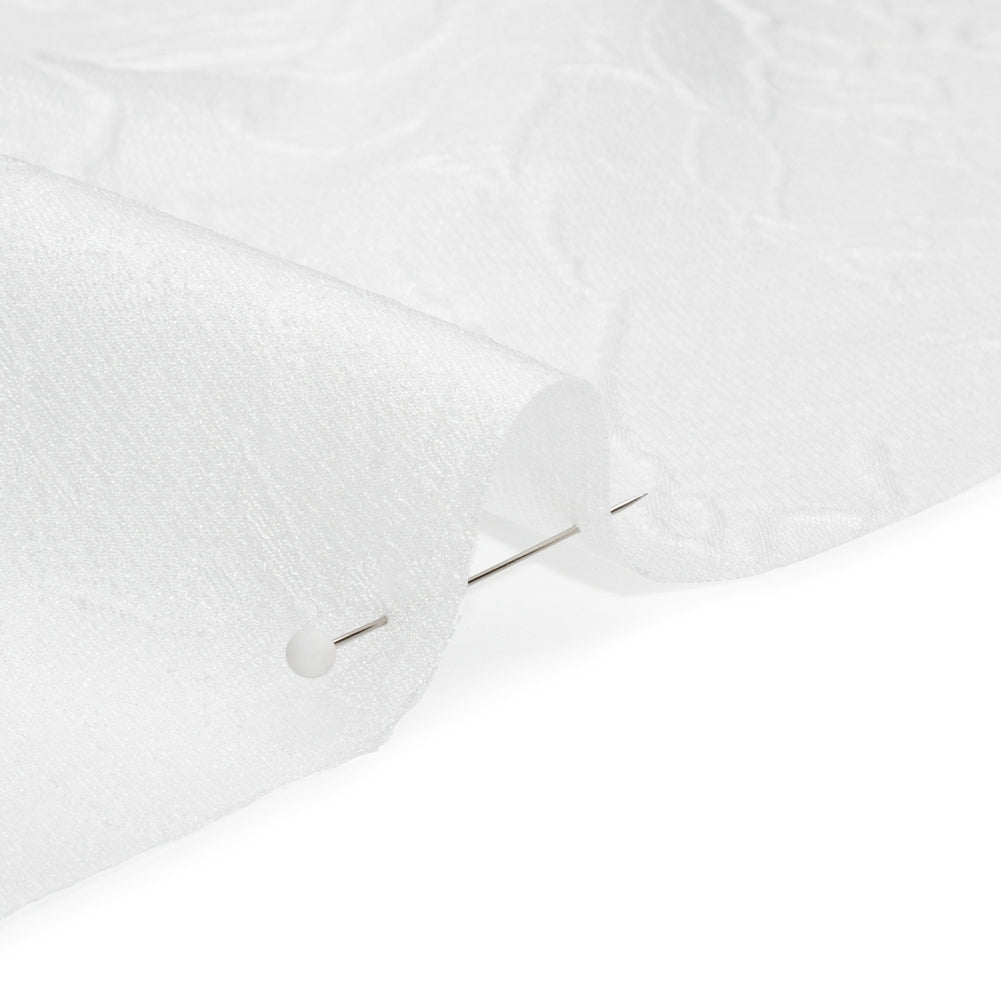 Luminous Off White Crinkled Luxury Brocade Folded