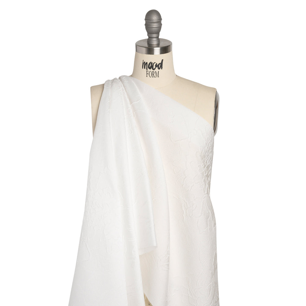 Luminous Off White Crinkled Luxury Brocade Detail