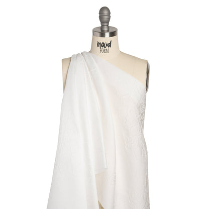 Luminous Off White Crinkled Luxury Brocade Detail