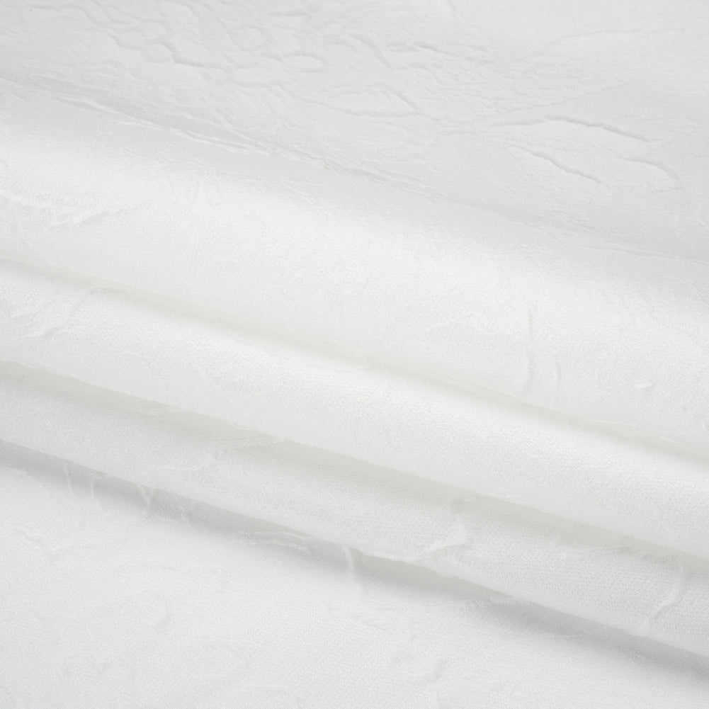 Luminous Off White Crinkled Luxury Brocade Full