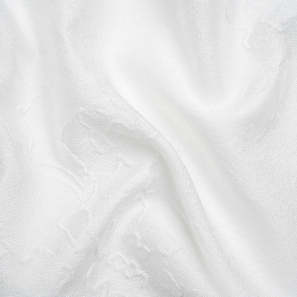 Luminous Off White Crinkled Luxury Brocade