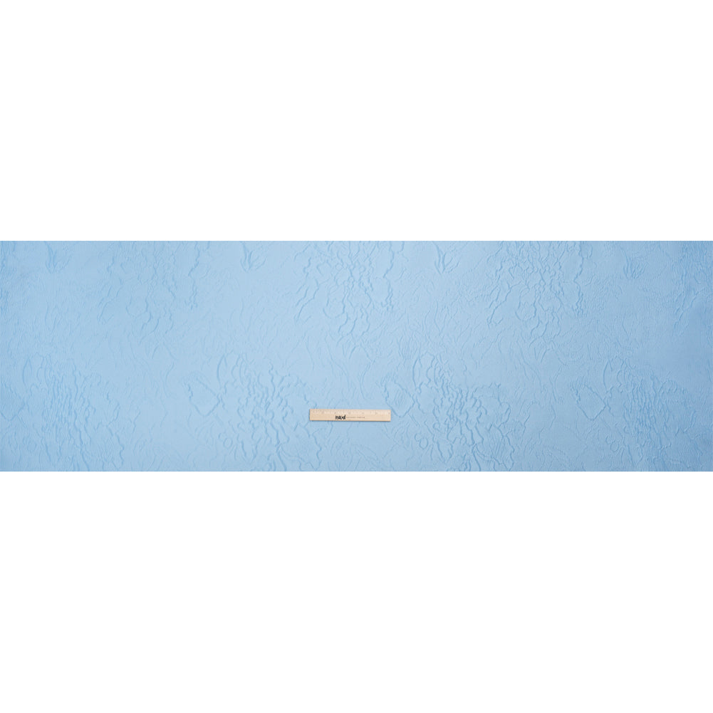 Luminous Baby Blue Crinkled Luxury Brocade - Drape