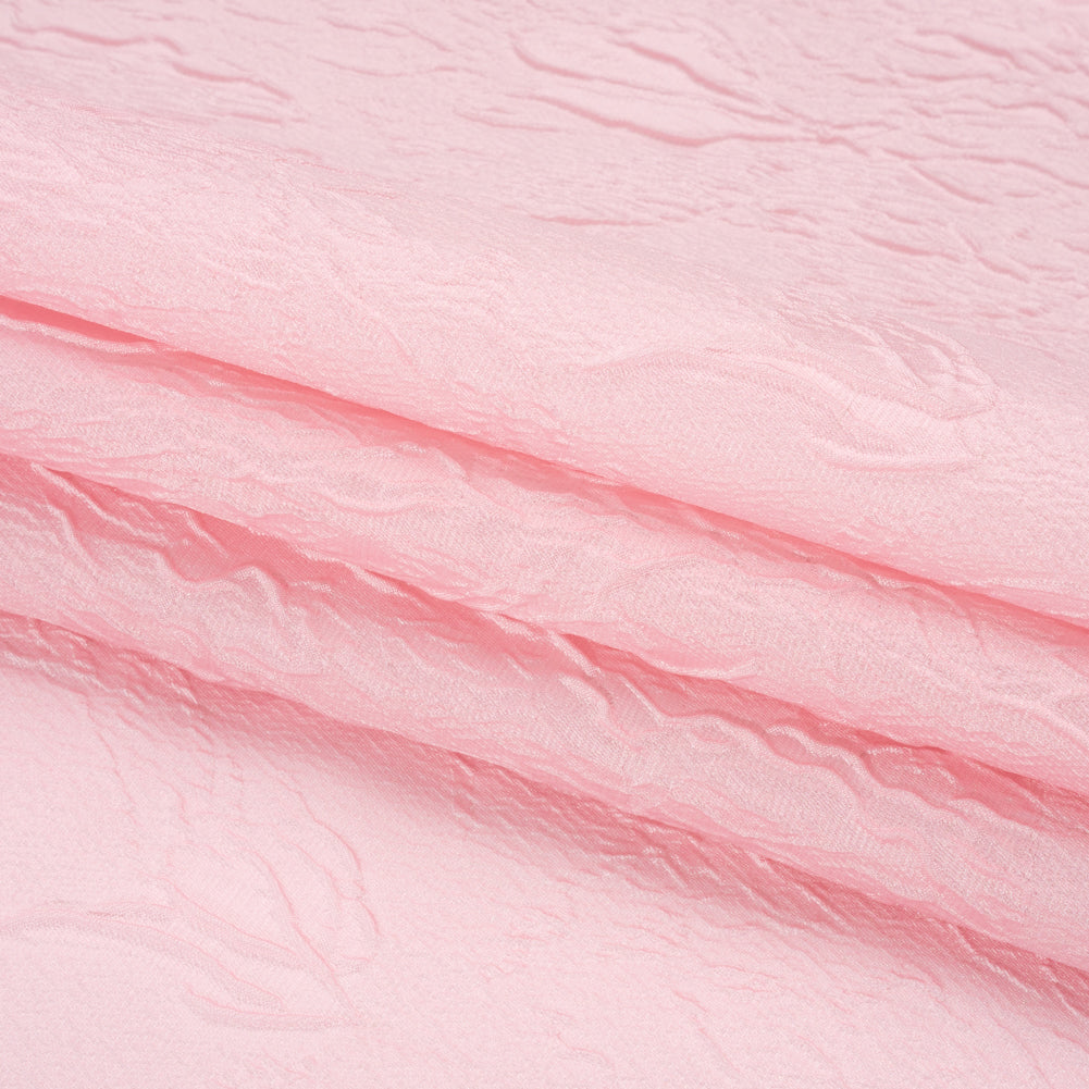Luminous Baby Pink Crinkled Luxury Brocade Full