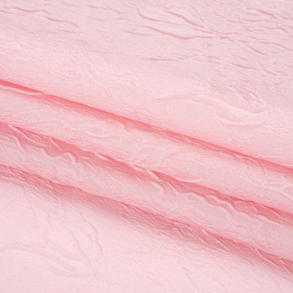 Luminous Baby Pink Crinkled Luxury Brocade Full