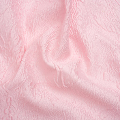 Luminous Baby Pink Crinkled Luxury Brocade