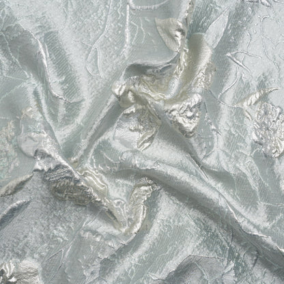 Metallic Silver and Gray Flower Clippings Luxury Brocade