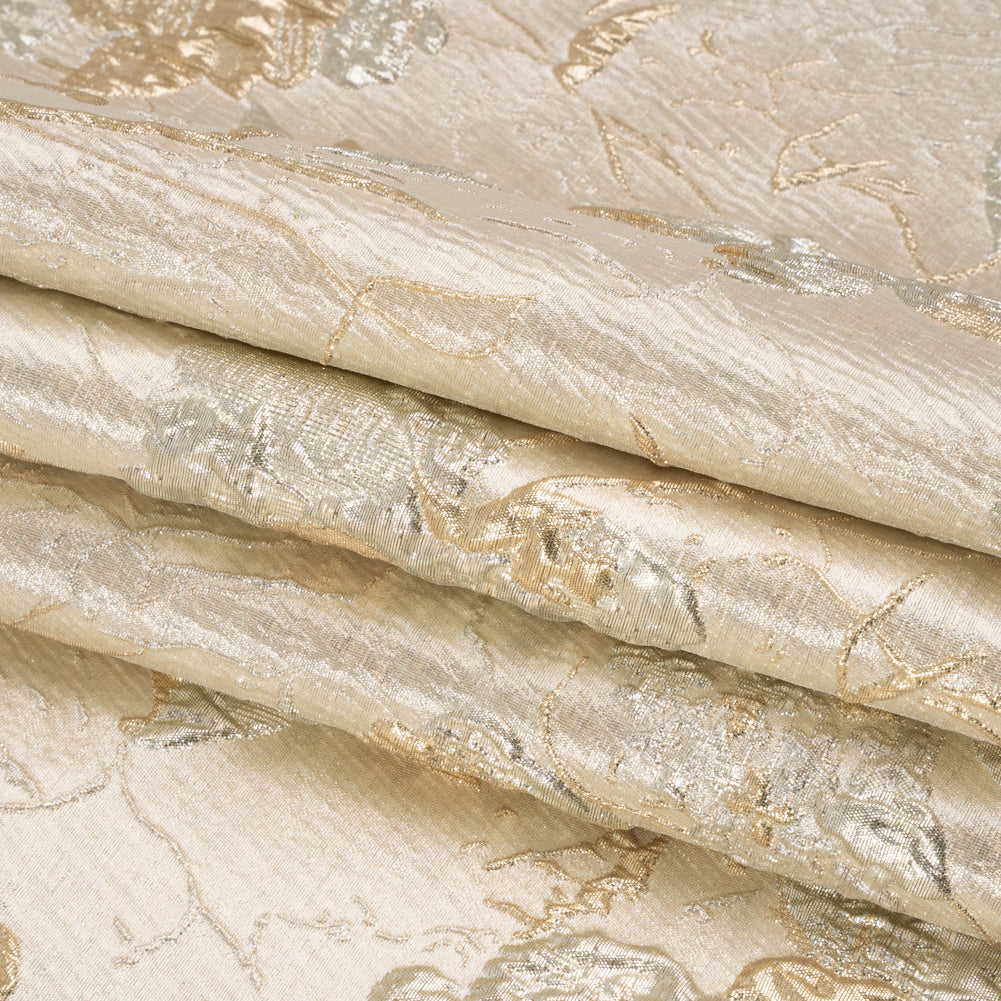 Metallic Gold and Silver Flower Clippings Luxury Brocade - Full