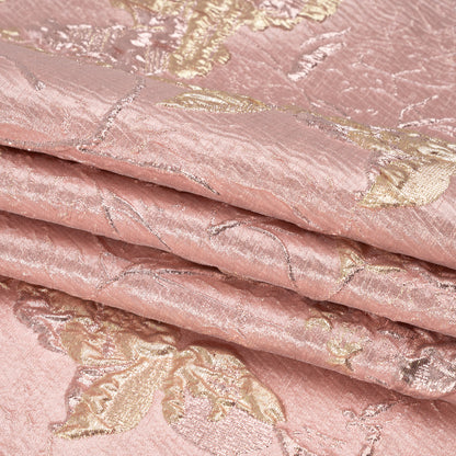 Metallic Pink and Gold Flower Clippings Luxury Brocade Full