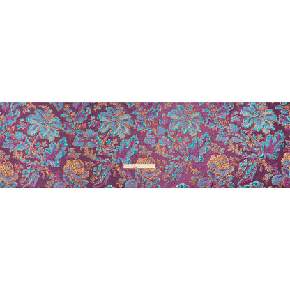 Metallic Purple, Teal and Gold Floral Delight Luxury Brocade