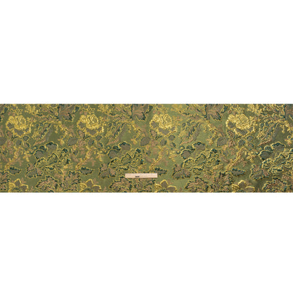 Metallic Gold, Olive and Evergreen Floral Delight Luxury Brocade