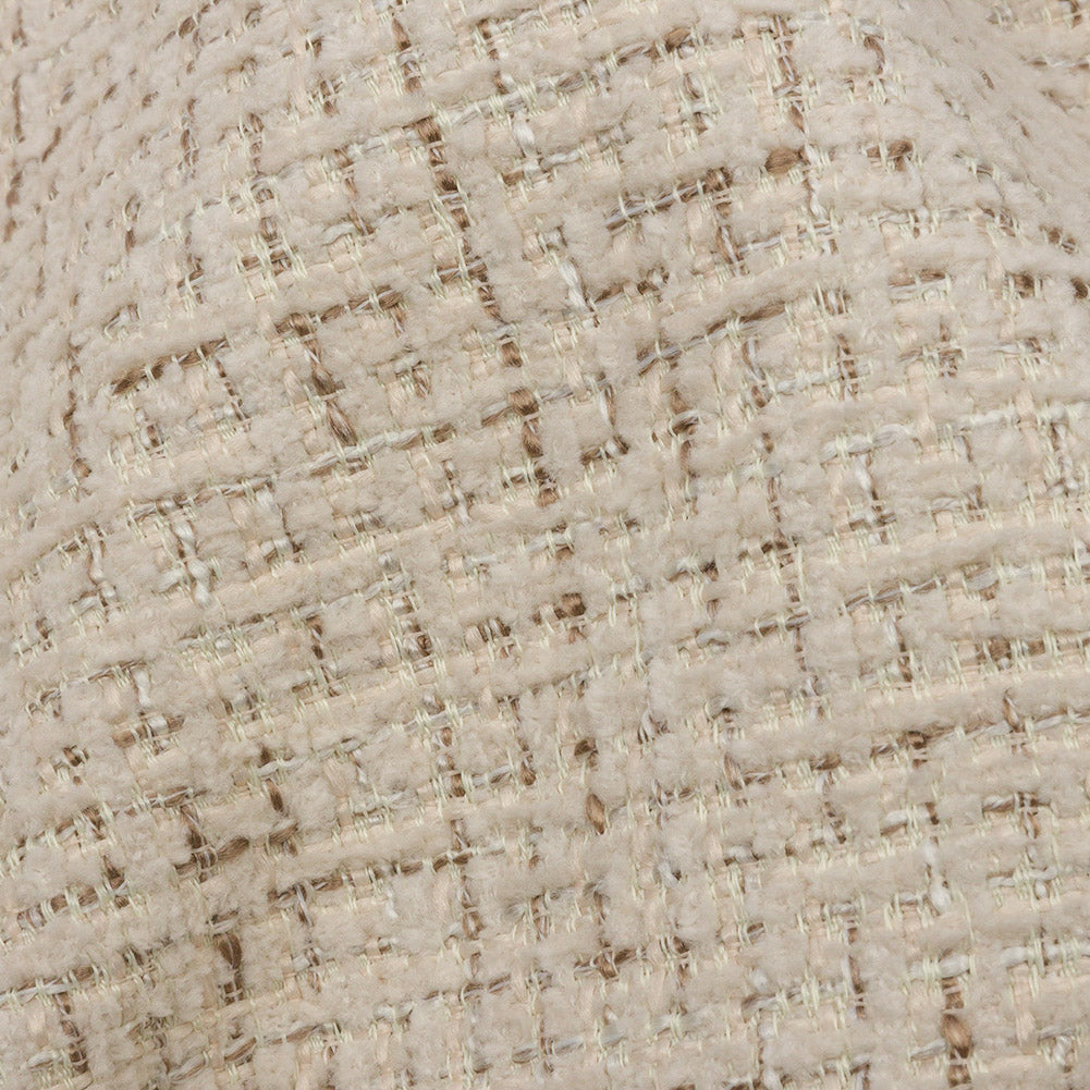 Crypton Creme Crosshatched Polyester Chenille Woven - Detail