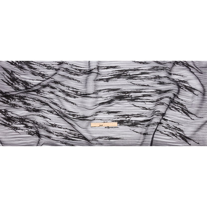 Linden Black Abstract Embroidered Soft Pleated Tulle with Clear Baby Sequins - Drape