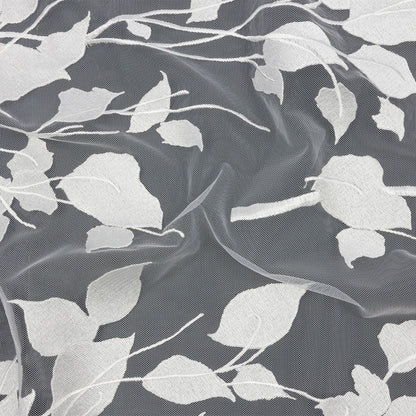Embroidered Tulle Lace - Off White Leafy Branches - Magnolia Collection