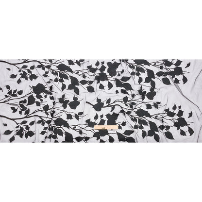 Embroidered Tulle Lace - Black Leafy Branches - Magnolia Collection Drape