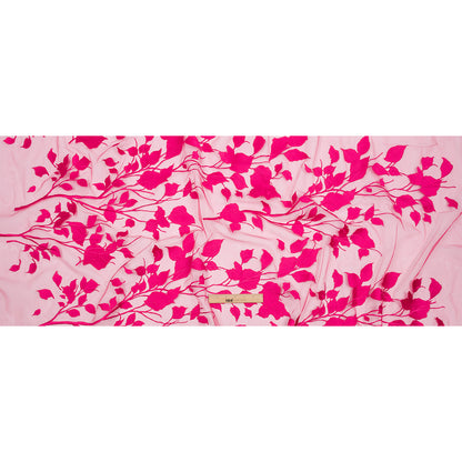 Embroidered Tulle Lace - Fuchsia Leafy Branches - Magnolia Collection Drape