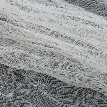 Poplar Ivory Crinkled Soft Polyester Tulle - Full