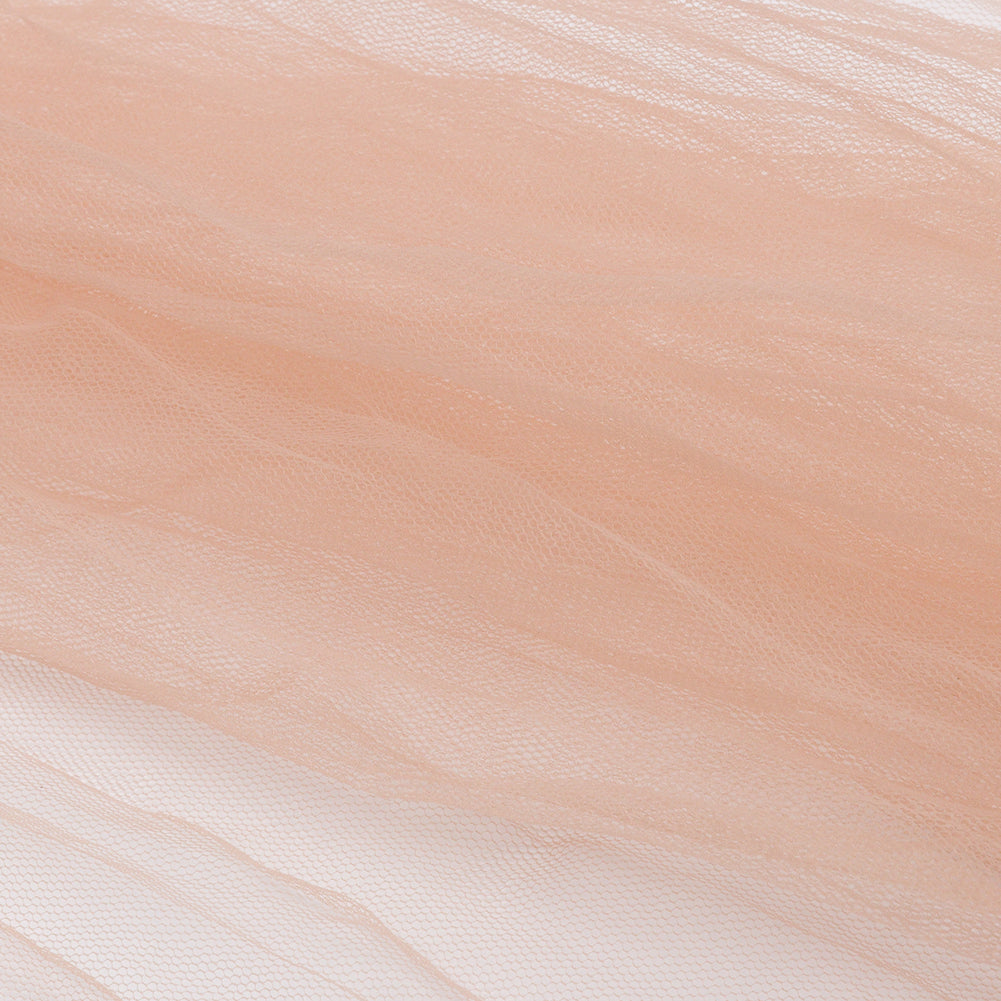 Poplar Nude Crinkled Soft Polyester Tulle - Full
