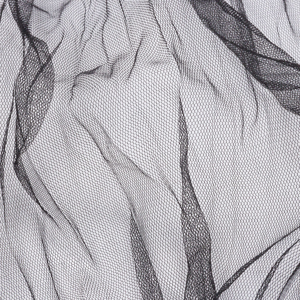 Crinkled Soft Polyester Tulle - Black - Poplar Collection Folded