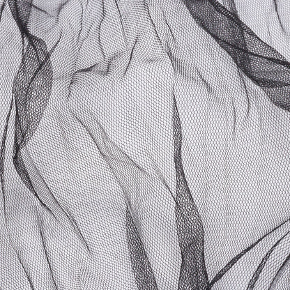 Crinkled Soft Polyester Tulle - Black - Poplar Collection Folded