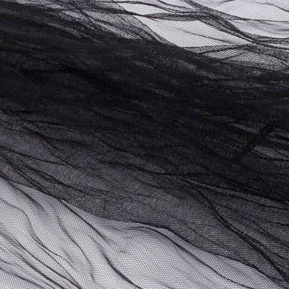 Crinkled Soft Polyester Tulle - Black - Poplar Collection Full