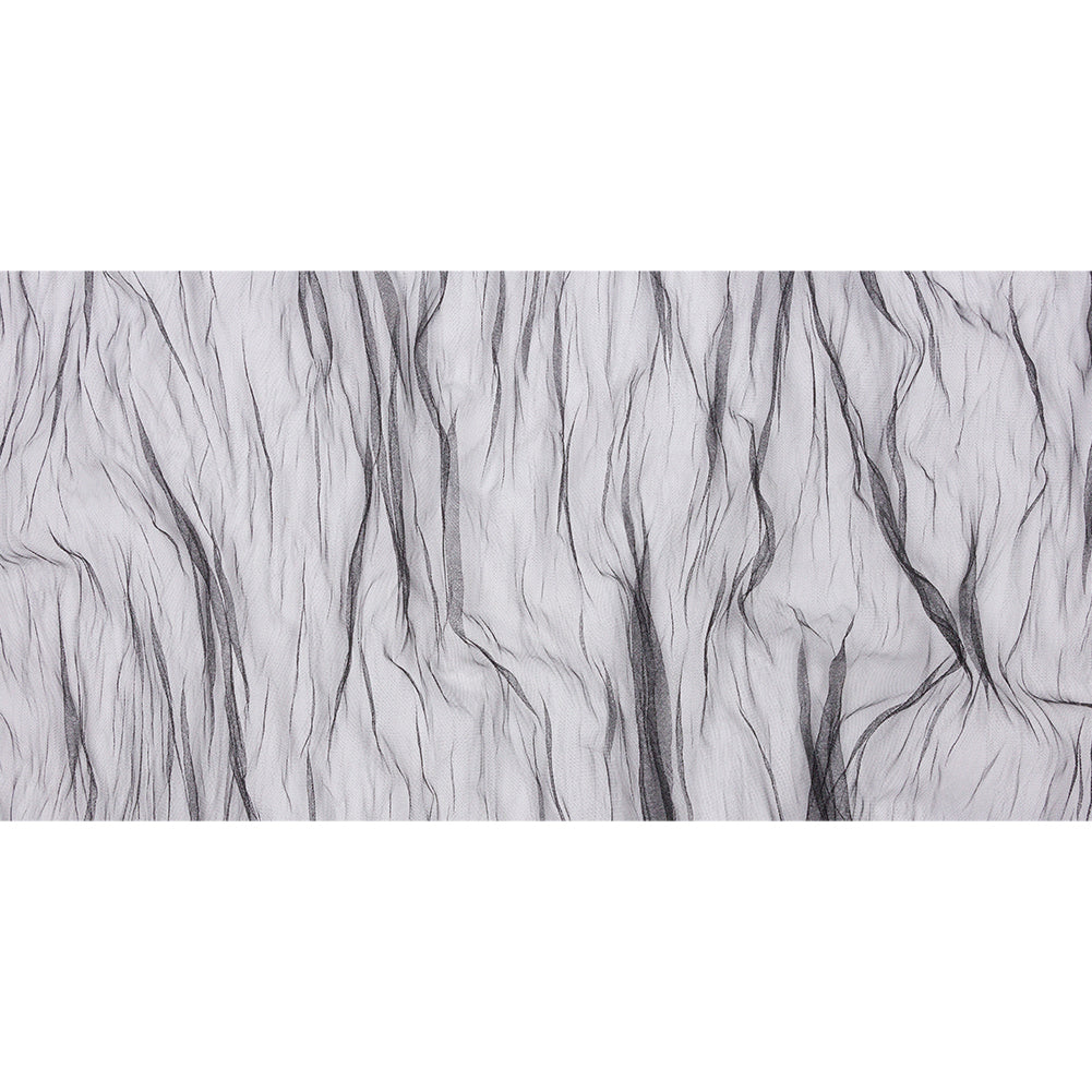 Crinkled Soft Polyester Tulle - Black - Poplar Collection Drape