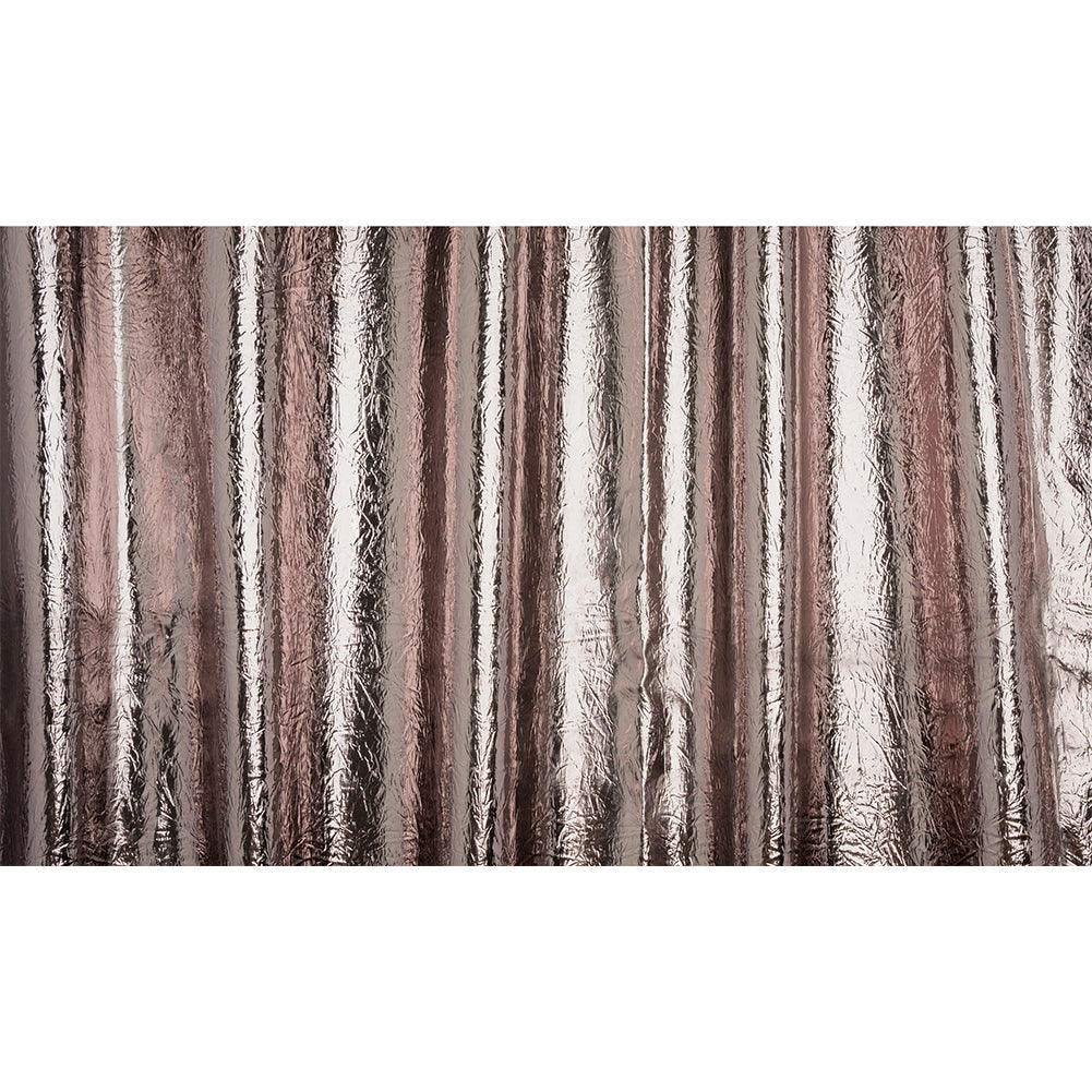 Ingot Pewter Crinkled Fabric-Backed Mirror Vinyl - Full