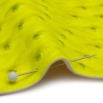 Kidepo Neon Yellow Faux Ostrich Leather Vinyl - Full