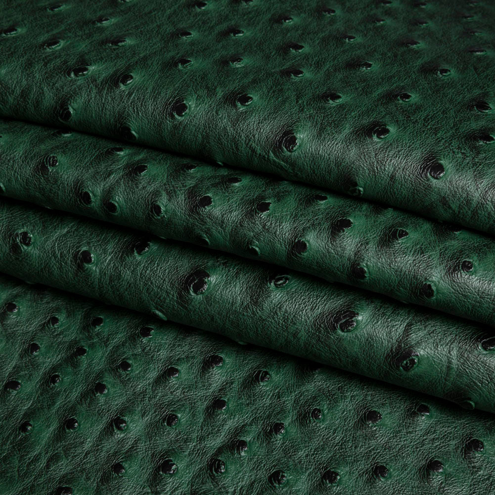 Kidepo Hunter Green Faux Ostrich Leather Vinyl Detail