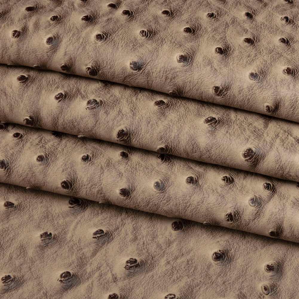 Kidepo Light Coffee Faux Ostrich Leather Vinyl - Detail