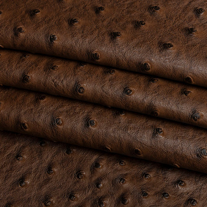 Kidepo Brown Faux Ostrich Leather Vinyl Detail