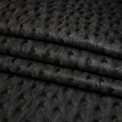 Kidepo Charcoal Faux Ostrich Leather Vinyl - Detail