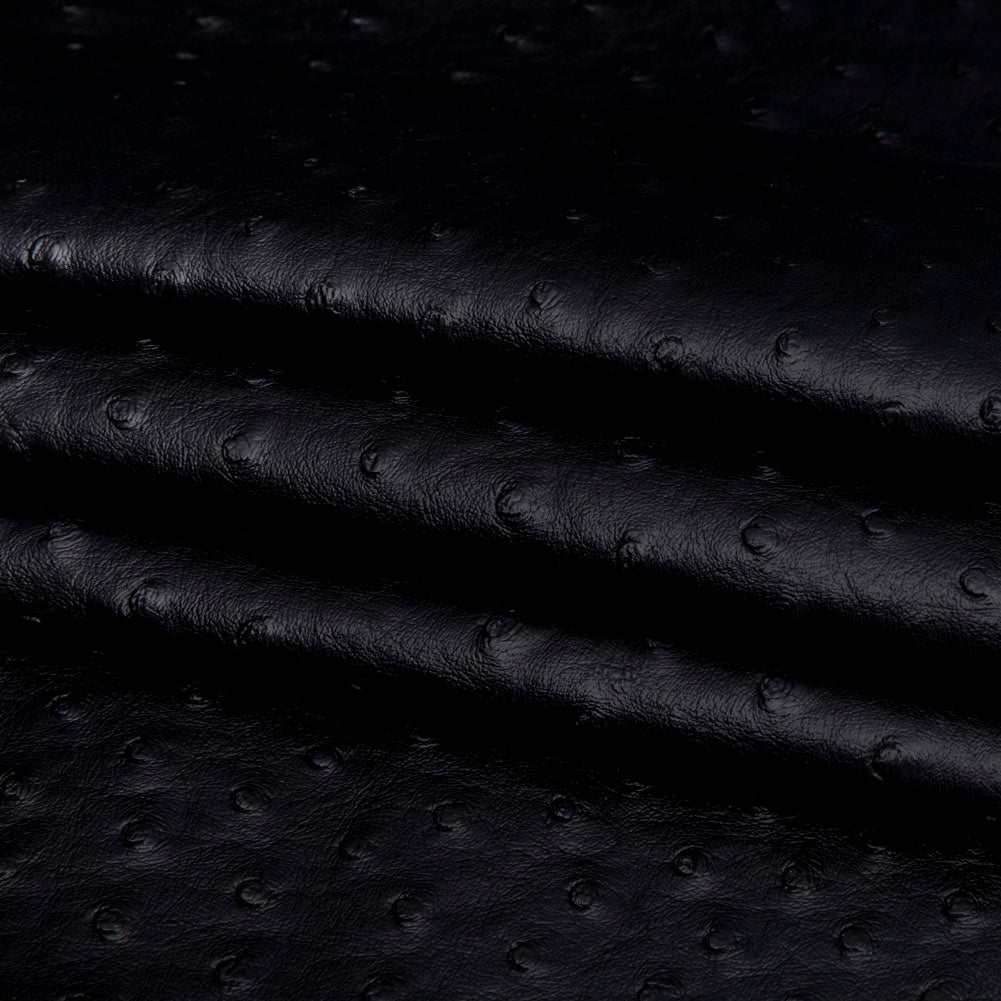 Kidepo Black Faux Ostrich Leather Vinyl Detail