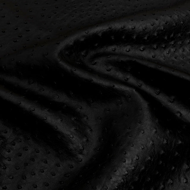 Kidepo Black Faux Ostrich Leather Vinyl