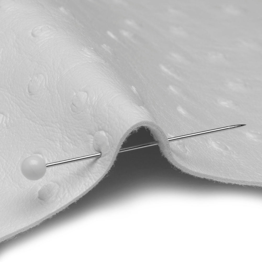 Kidepo White Faux Ostrich Leather Vinyl Full