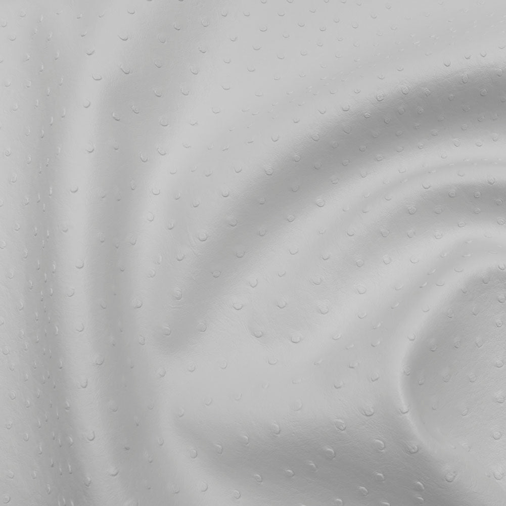 Kidepo White Faux Ostrich Leather Vinyl