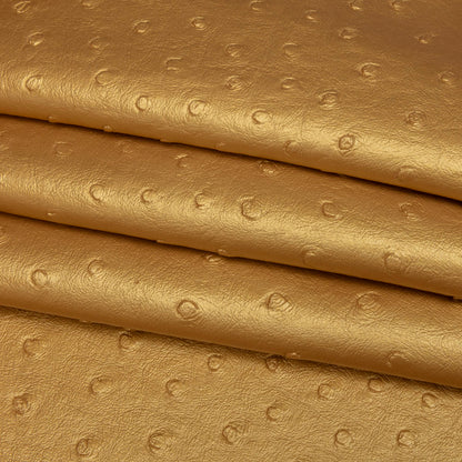 Kidepo Metallic Gold Faux Ostrich Leather Vinyl Detail